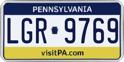 PA license plate LGR9769