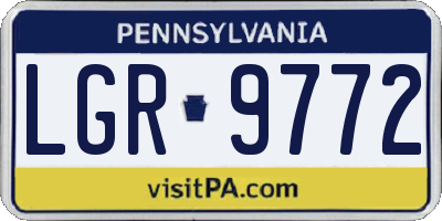 PA license plate LGR9772