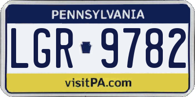 PA license plate LGR9782