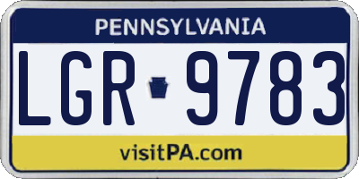 PA license plate LGR9783