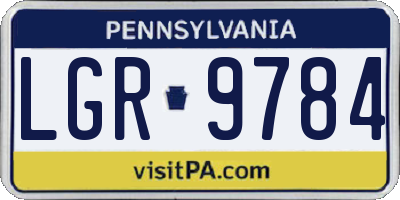 PA license plate LGR9784