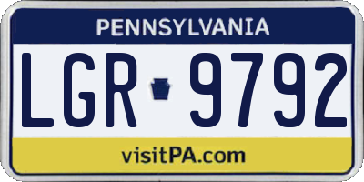 PA license plate LGR9792