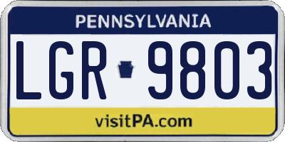 PA license plate LGR9803
