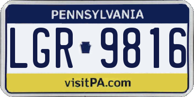 PA license plate LGR9816
