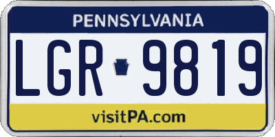 PA license plate LGR9819