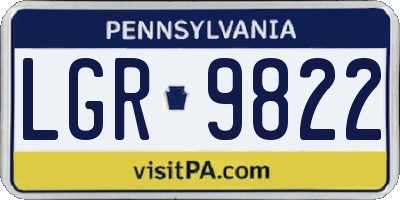 PA license plate LGR9822