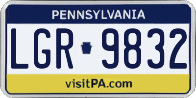 PA license plate LGR9832