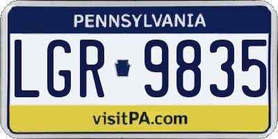 PA license plate LGR9835