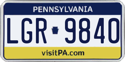 PA license plate LGR9840