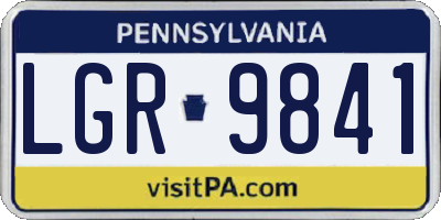 PA license plate LGR9841