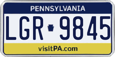PA license plate LGR9845