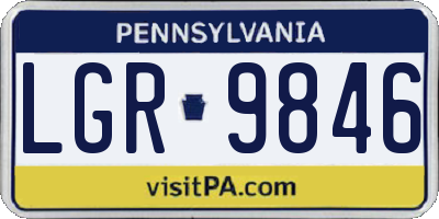 PA license plate LGR9846