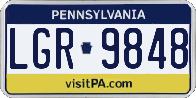 PA license plate LGR9848