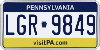 PA license plate LGR9849