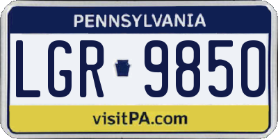 PA license plate LGR9850