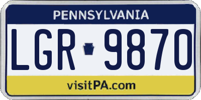 PA license plate LGR9870