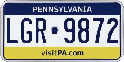 PA license plate LGR9872