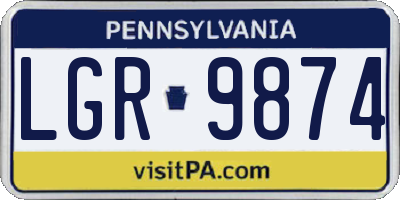 PA license plate LGR9874