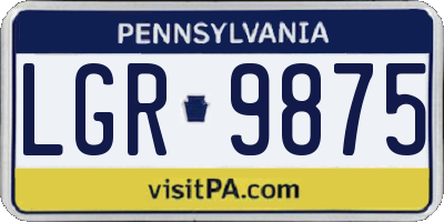 PA license plate LGR9875