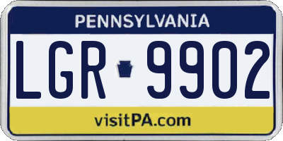 PA license plate LGR9902