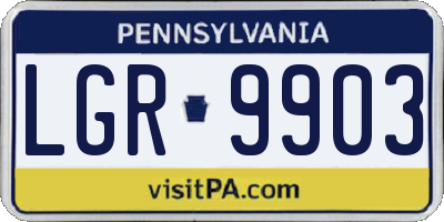 PA license plate LGR9903