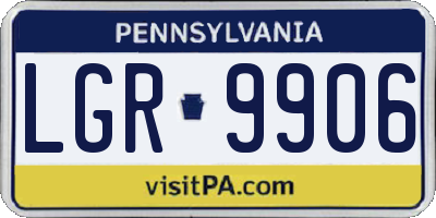 PA license plate LGR9906