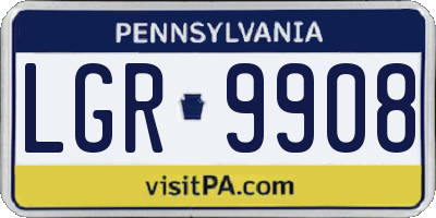 PA license plate LGR9908