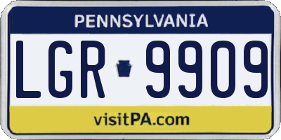 PA license plate LGR9909