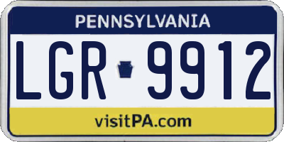 PA license plate LGR9912