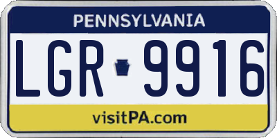 PA license plate LGR9916
