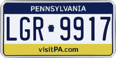 PA license plate LGR9917