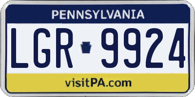 PA license plate LGR9924