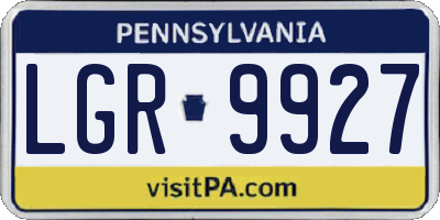 PA license plate LGR9927