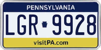 PA license plate LGR9928