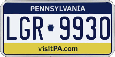 PA license plate LGR9930