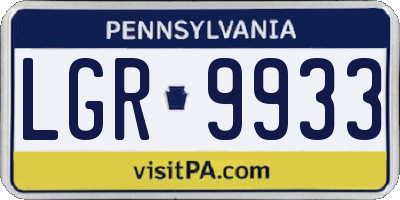 PA license plate LGR9933