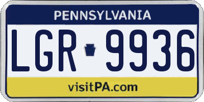 PA license plate LGR9936