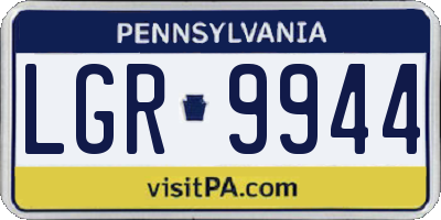 PA license plate LGR9944