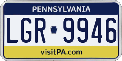 PA license plate LGR9946