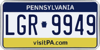 PA license plate LGR9949