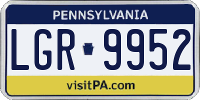 PA license plate LGR9952