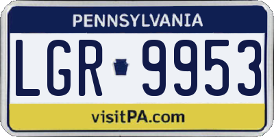 PA license plate LGR9953