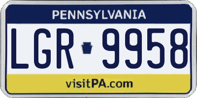 PA license plate LGR9958