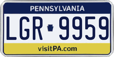 PA license plate LGR9959