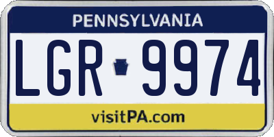 PA license plate LGR9974
