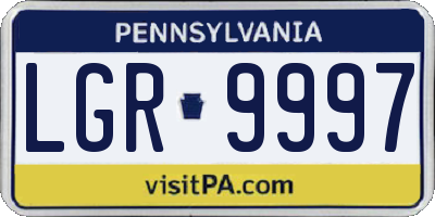 PA license plate LGR9997