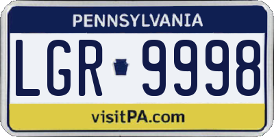 PA license plate LGR9998