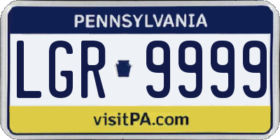 PA license plate LGR9999