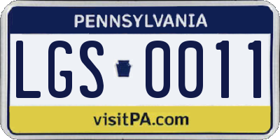 PA license plate LGS0011