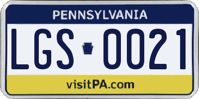 PA license plate LGS0021